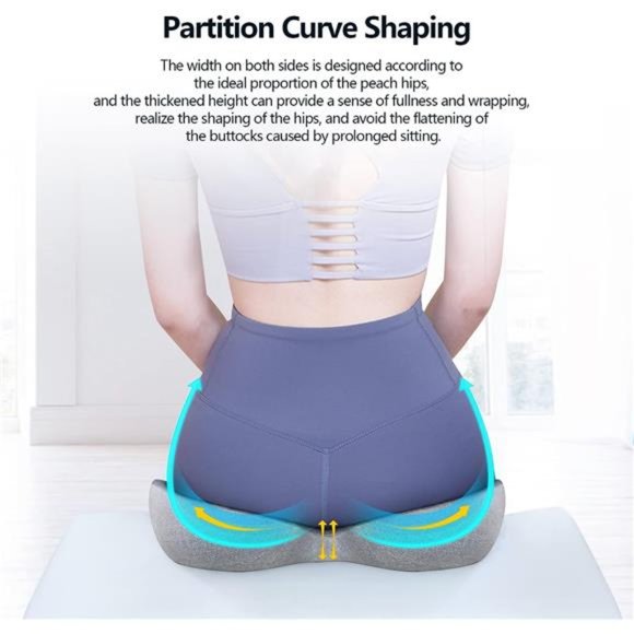 Seat Cushion for Office Chair, Non-Slip Chair Seat Cushions (Grey) - Picture 4 of 7